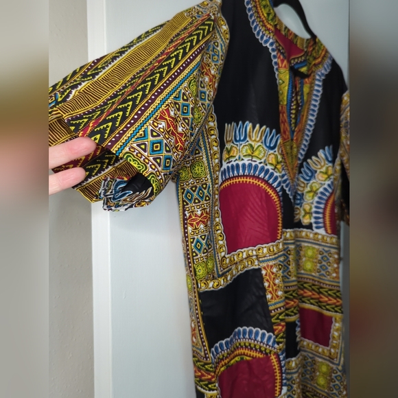 Beautiful Ankara Dashiki Shirt Great Colors NWOT Cotton Size L - Picture 5 of 12